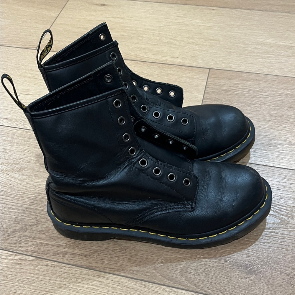Dr. Martens Black Leather Combat Boots